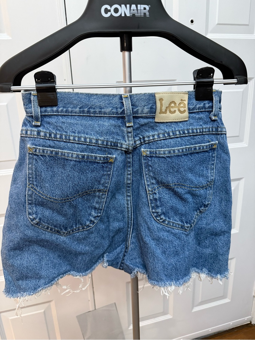Lee Medium Blue Denim Cutoff Jean Shorts - Picture 4 of 5